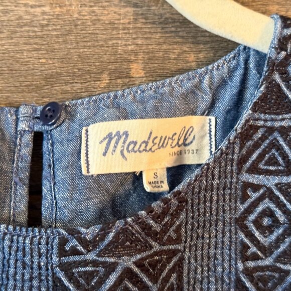 Madewell Embroidered Linen Tank in S - Picture 3 of 5